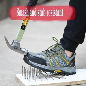 

The new men and women steel head safety shoes casual outdoor sports shoes anti-puncture boots comfortable industrial shoes