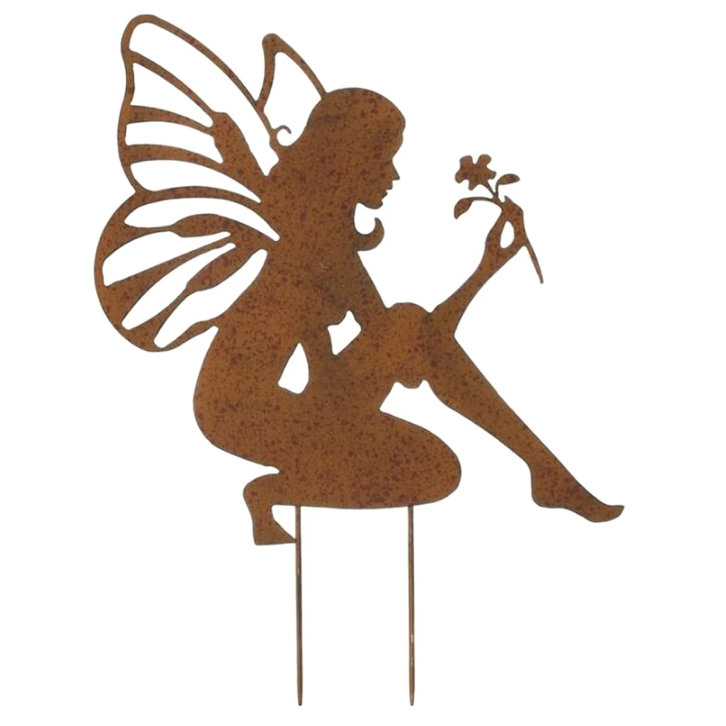 Large Garden Angel/Fairy Stake Metal Yard Decor for Outdoor Lawn Decoration