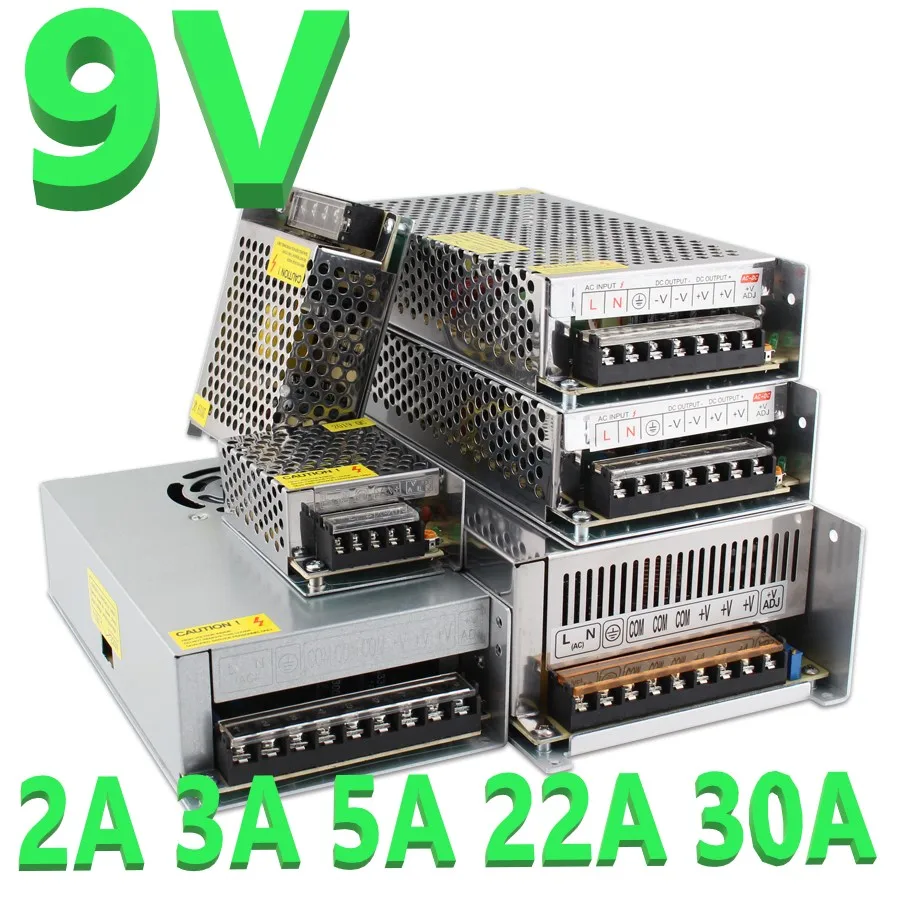 

9V High Voltage Transformers Power Supply Adapter AC DC Current Transformers Power 220V To 110V Converter 9V 2A 3A 5A 22A 30A