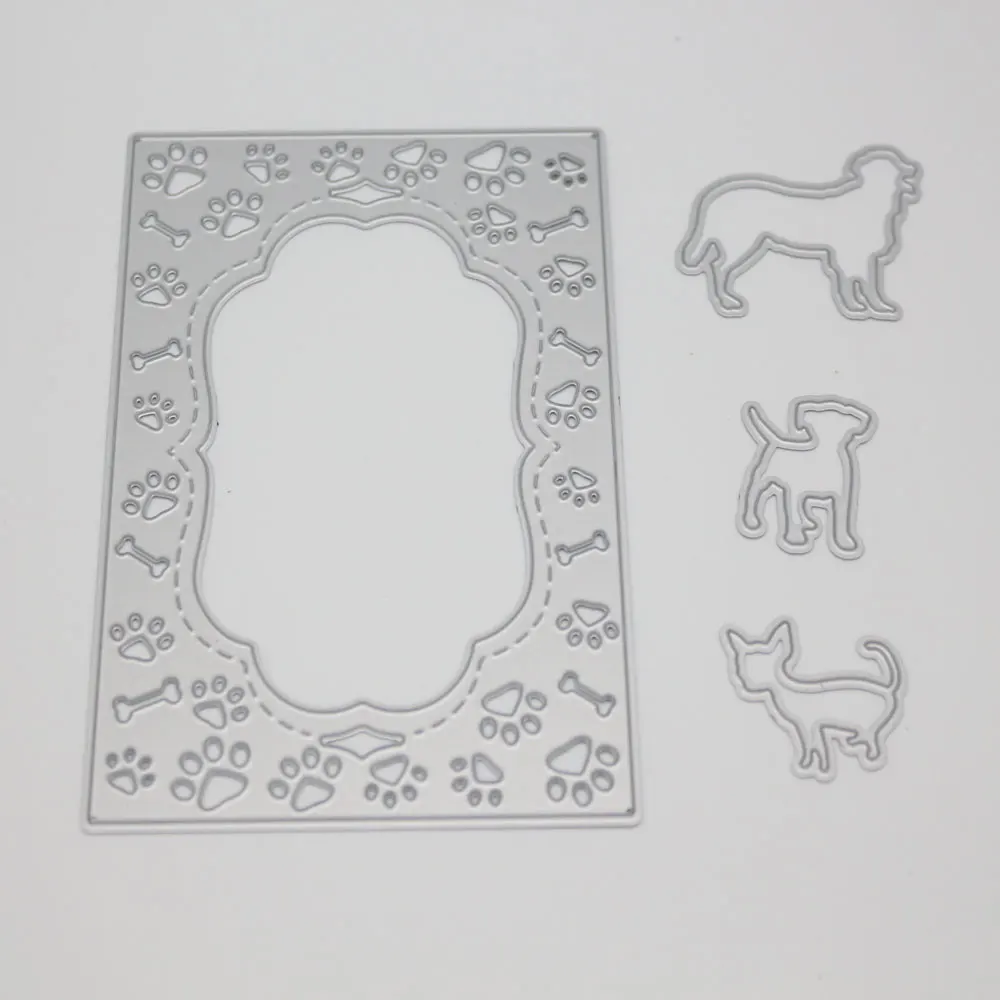 dog Дерево собака рамки металлические режущие штампы трафареты для DIY скрапбукинга фото альбомная бумага для украшения открыток тиснение трафарет ремесло штамп - Цвет: dog
