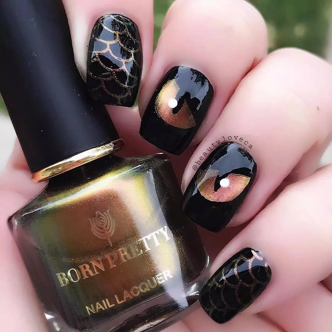 От BORN PRETTY кошка Покраска ногтей Хамелеон Блестки для искусство Лаки черное