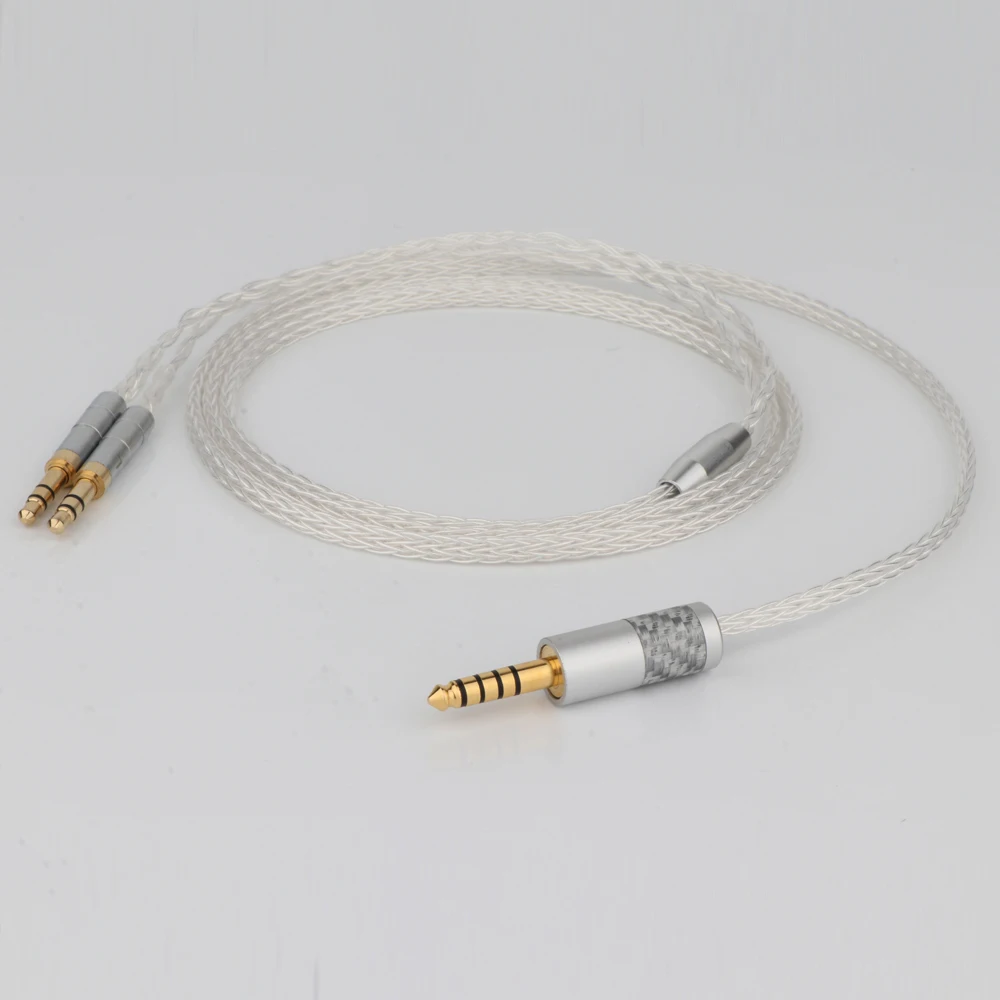 

8 Core Silver Plated OCC Earphone Cable With 4.4mm To Dual 3.5mm Male Balanced