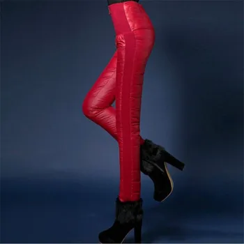 

Warm Women's Trousers Winter 2020 New Winter Pants Women High Waist White Duck Down Pants For Women Female Thick