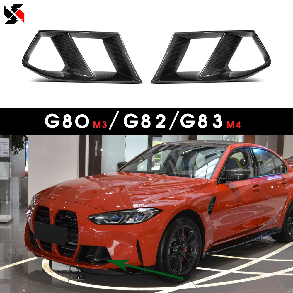 

Automobile Front Bumper Air Outlet Splitter Fit For BMW G80 G82 G83 M3 M4 Sedan Coupe convertible Dry Carbon Fiber Canards