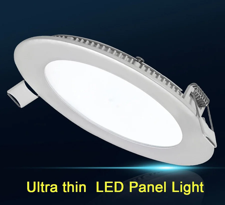 20pcslot Ultra Thin Led Panel Downlight 3w 4w 6w 9w 12w 15w 18w Round Ceiling Recessed Spot Light AC85-265V Painel lamp CE UL (5)