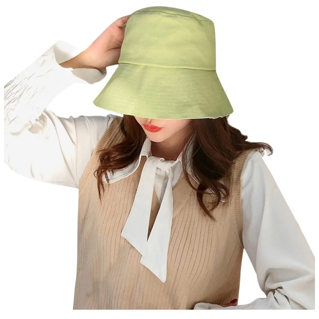 Шапка женская шапка мужская шляпа Кепки gorros mujer invierno шапочка Для женщин однотонные ботинки в рыбацком стиле шляпа от солнца Складная пляжная шляпа - Цвет: Зеленый