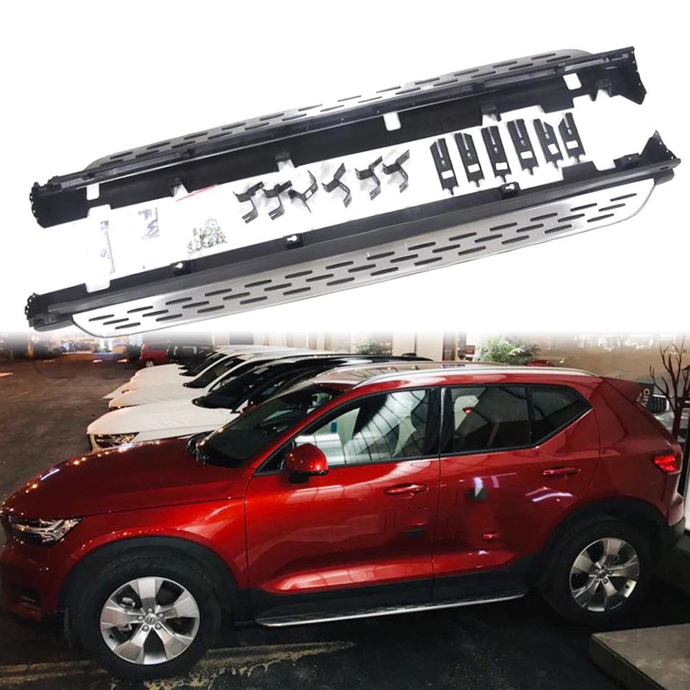 2 Pieces Aluminum Fixed Running Boards Side Step Nerf Bar Protector Bar