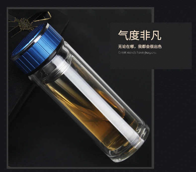 High-temperature Resistant Double Layer Glass Cup Customizable Logo Advertisement Gift Cup Thick Transparent Glass