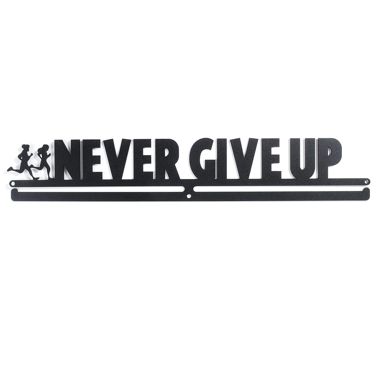 NEVER GIVE UP Вешалка для медалей из нержавеющей стали, держатель для демонстрации, стойка для спорта, бега, плавания, футбола, баскетбола, марафонов, гимнастики, подарок, домашний декор - Цвет: NEVER GIVE UP