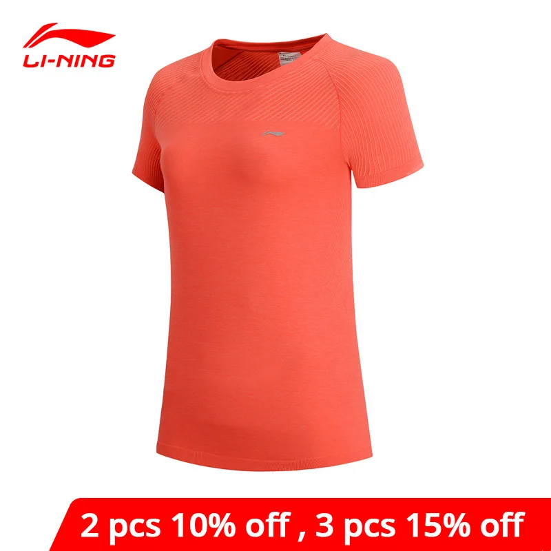 Женская футболка для бега Li-Ning облегающие дышащие спортивные майки с подкладкой