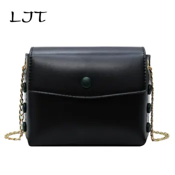 

LJT Retro Shoulder Messenger Bag 2019 Summer Fashion New High Quality PU Leather Lurxury Handbags Women Chain Crossbody Purse