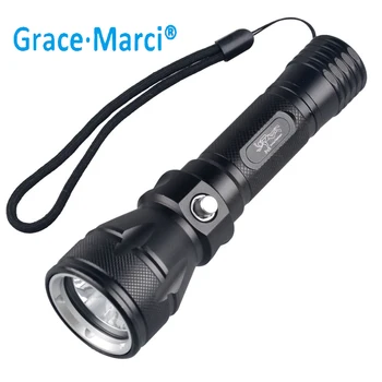 

GM Scuba Dive Flashlight 500 lumens Powerful T6 LED Underwater 100M Depth Torch with 18650 Battery Waterproof Diving Flashlight