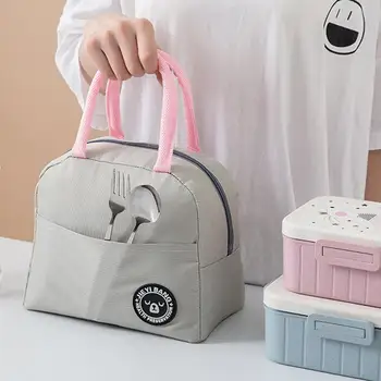 

Simple Handbag Waterproof Oxford Cloth Insulation Lunch Tote Large Capacity Storage Bag