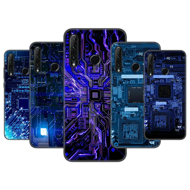 Чехол с печатной платой для Huawei Honor 10X Lite 7A 7S 8A 8C 8S 8X 9A 9C 9X 10i 20i 30i 20E 20S Pro 8 10 черный