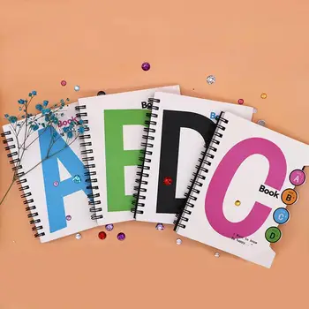 

Creative Stationery Flip Spiral Ring Notebook Simple Model with English Letters Coil Notebook Students Notebook