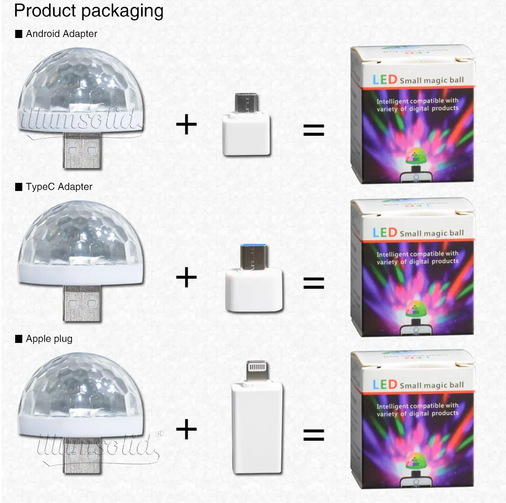 Мини USB СВЕТОДИОДНЫЙ диско этапа светильник Портативный Семья вечерние магический шар красочный светильник бар клуб сценическое освещение лампа для мобильного телефона