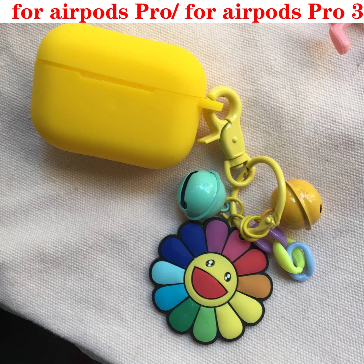 For AirPods 1/2 Case For Air pods Pro luxury Keychain Cartoon Accessories Silicone Case Wireless Earphone Cover case fundas - Цвет: For airpods pro