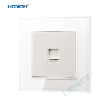 

BONDA low current socket, Network socket, wall socket, coaxial wall-mounted output panel socket, crystal tempered glass 86*86mm
