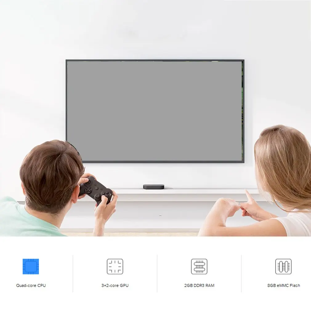 Глобальная версия оригинальной Xiaomi mi Box S 4K Android 8,1 4 четырехъядерный Смарт ТВ приставка 2 ГБ 8 ГБ HD mi 2,4G 5,8G WiFi BT4.2 Mali450 1000Mbp