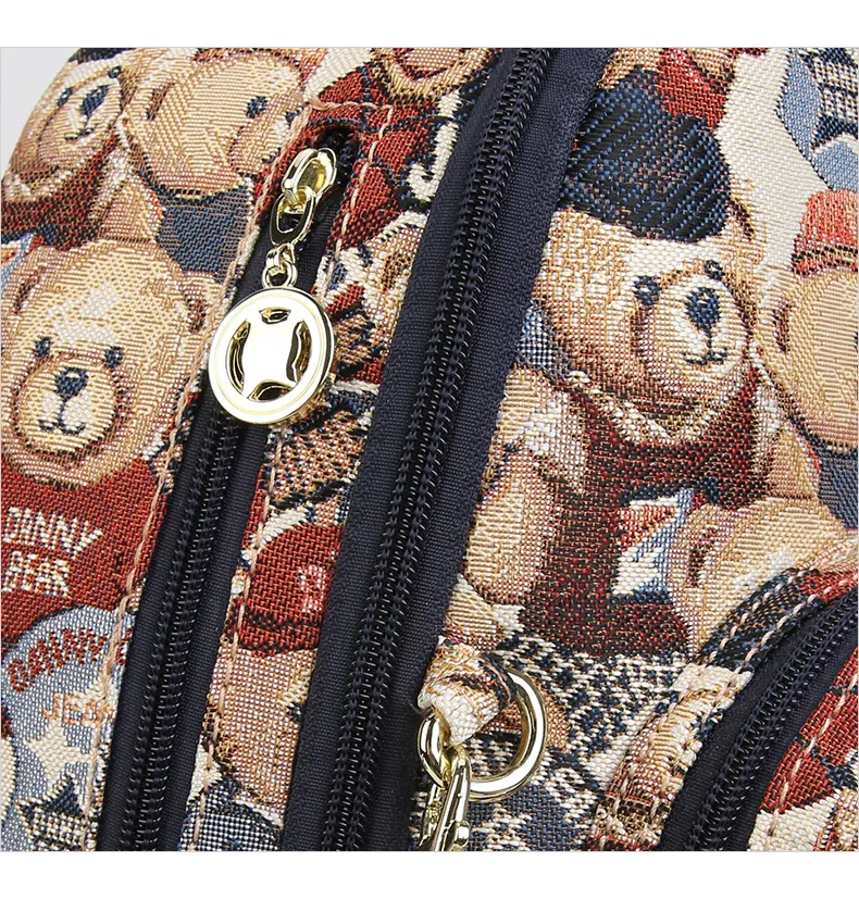 Danny Bear серия, Женский Повседневный студенческий Рюкзак, Сумка с принтом логотипа медведя, вместительная сумка на молнии DTB9915516-209L