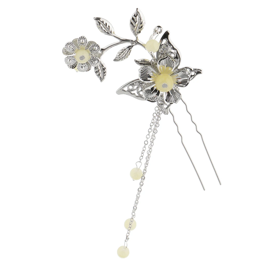 Kanzashi Hairpin Japanese Hair Clip U Pin Tassels for Kimono Bride  Lady