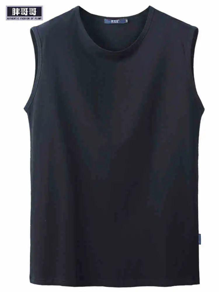 

Fat Brother Summer Sports Vest Solid Color Plus-sized T-shirt Large Size Men's Base-Hot Selling Sleeveless Shirt