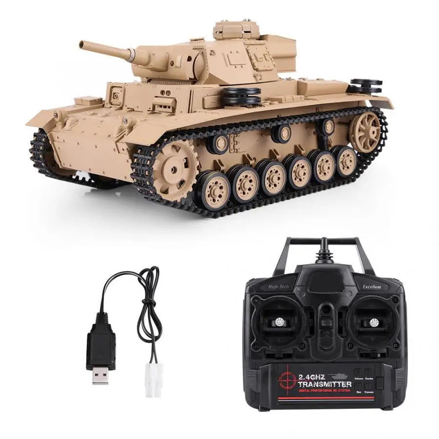 

Heng Long 3849-1 2.4GHz RC Tank 1/16 Scale Remote Control Crawler Car Tank Model with Rotate 320 Degrees Toy Gift for Children