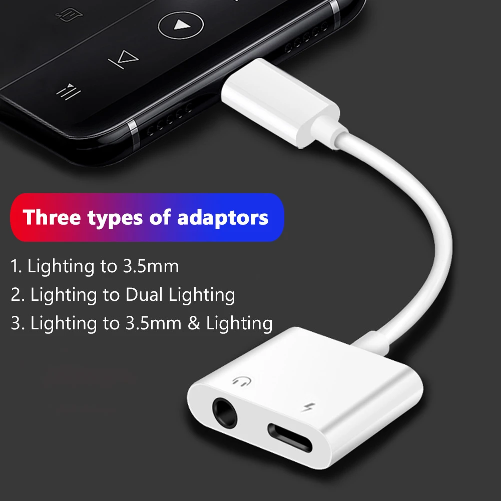 3.5mm Headphone Jack Adapter Audio and Charge Splitter Adapter Dongle Compatible with iPhone 7 8 Plus X XR XS Max 2 in 1 AUX Convertor 3.5mm Headphone Jack Adapter Audio and Charge Splitter Adapter Dongle Compatible with iPhone 7 8 Plus X XR XS Max 2 in 1 AUX Convertor