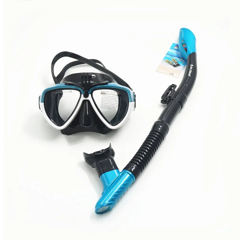

2018 NEW Arrival Silicone Adult Diving Mask Goggles Snorkeling Breather Pipe Survival Rescue AM206GP+408 Drop shipping