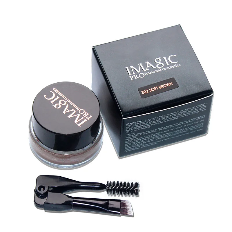 

Free shipping Makeup waterproof eyebrow cream 6 colors optional with brush head eyebrow cream set eyebrow stamp eyebrow makeup