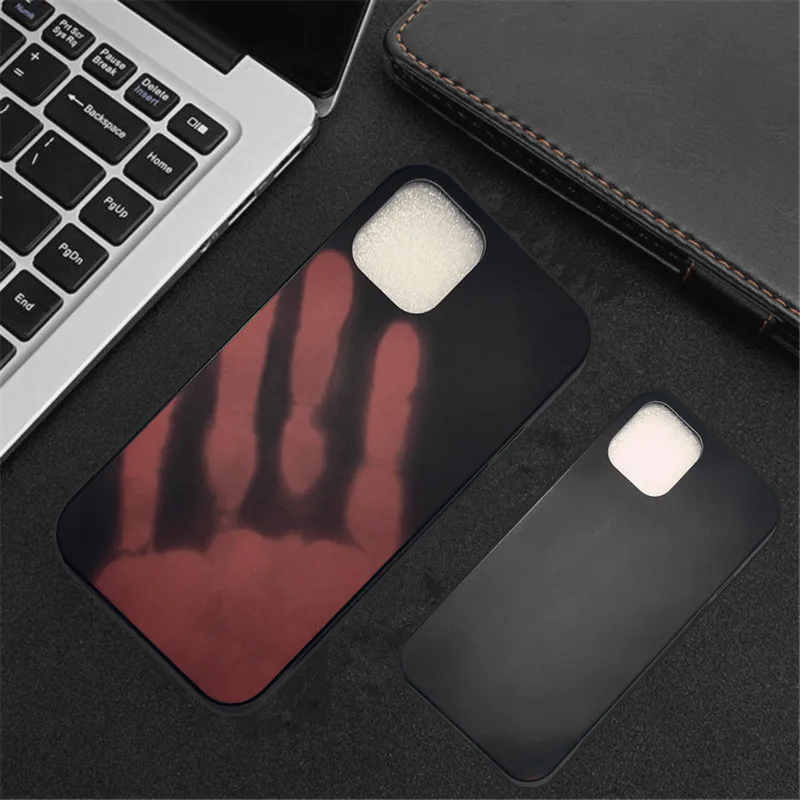 50pcs Thermosensitive Color Change Magical PU Case For iPhone 11 Pro Max XS XR X 8 7 6 6S Plus 5 5S Thermal Sensor Heat Cover