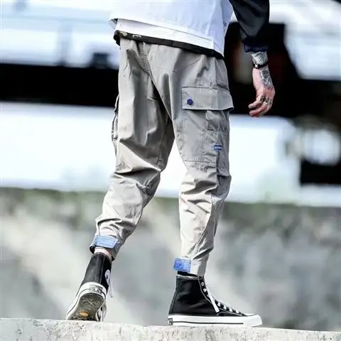 Камуфляжные Лоскутные штаны-шаровары с боковыми карманами, мужские повседневные штаны для бега, уличная одежда в стиле хип-хоп, уличная одежда, мужские брюки XXXL