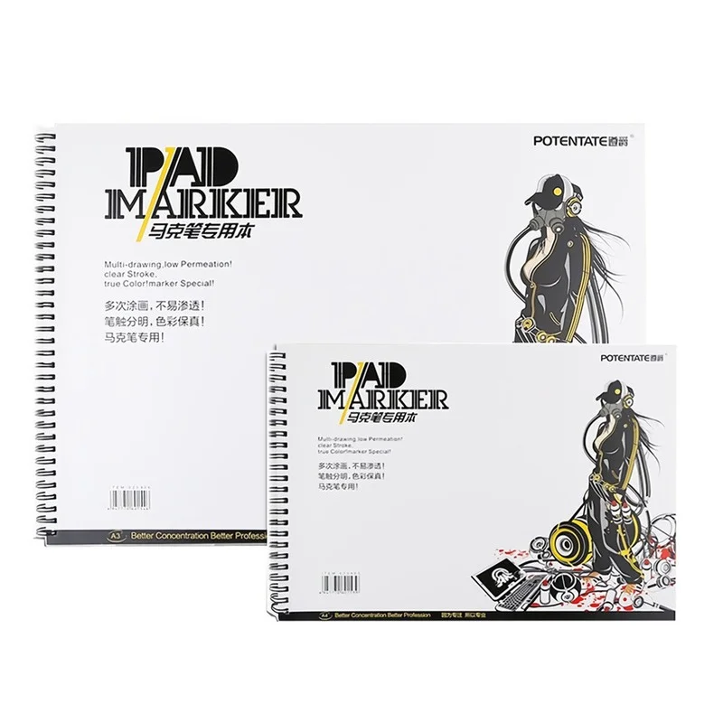 

A4 A5 32 Sheets Marker Book Student Coloring Design Notebook Set Sketch Draw Book School Stationery Painting Supplies
