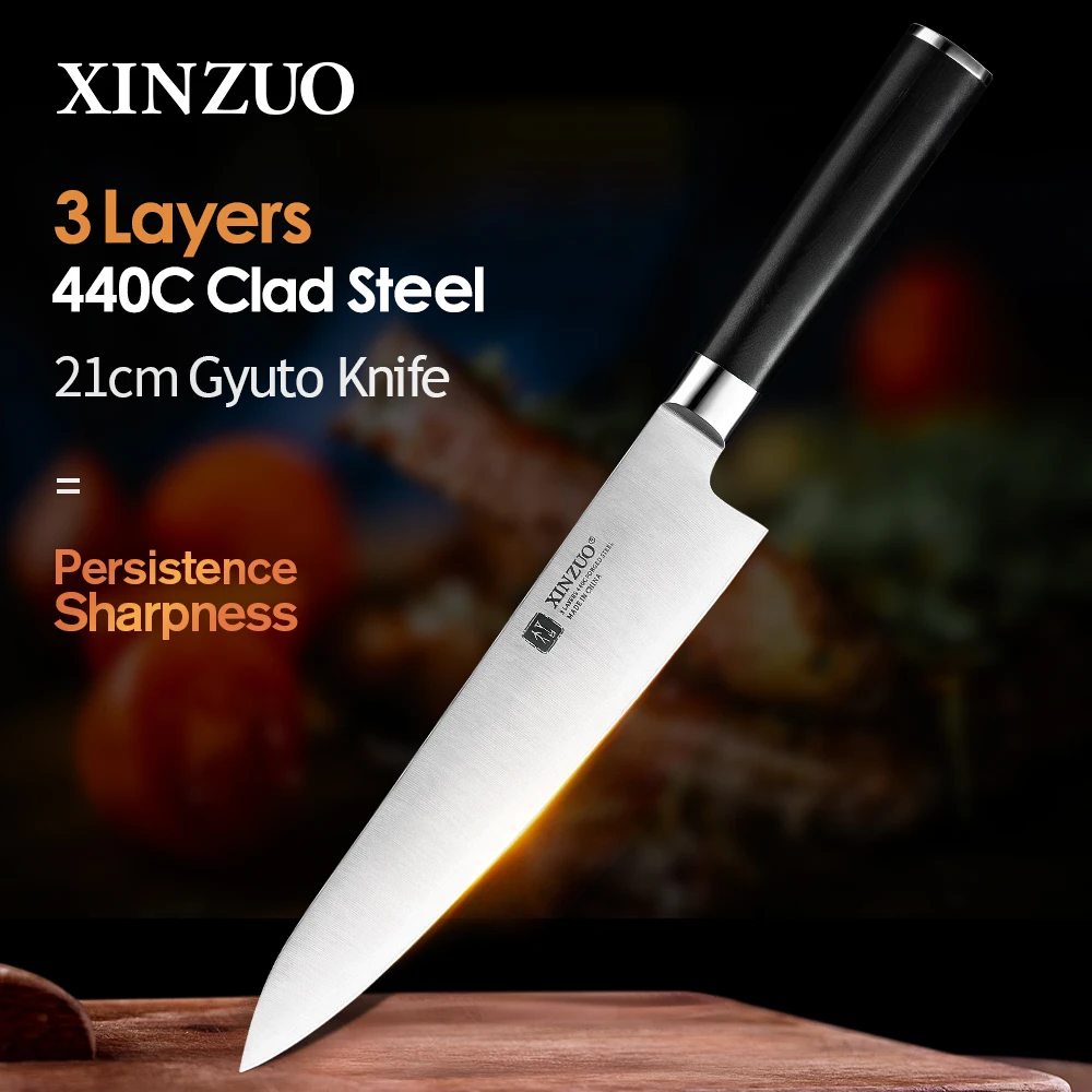 XINZUO 210/270 мм нож шеф повара 3 слоя 440C кованые кухонные ножи из нержавеющей стали Новое поступление кухонная