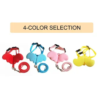 

New Cute Pet Dog Leashes Collars Set for Small Pet Adjustable Dog Harness with Angel Wings Nylon Strap Pet Accessories