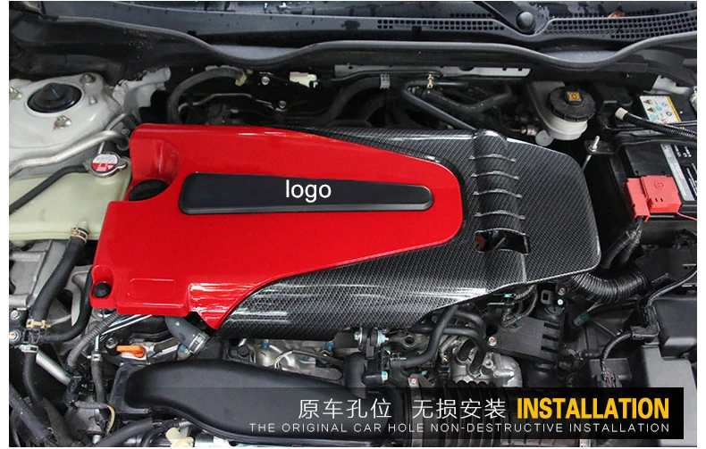 Для Honda Civic двигатель Пылезащитная крышка 1,5 T цитированная крышка декоративная крышка капота украшение(верхняя крышка) для левого привода