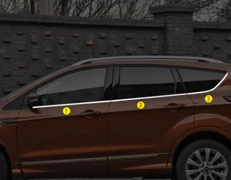 Полоски из нержавеющей стали, отделка окна автомобиля, украшение, боковой Стикер для кузова, автомобильный Стайлинг для 2013- Ford Ecosport, аксессуары - Цвет: Lower window 6pcs