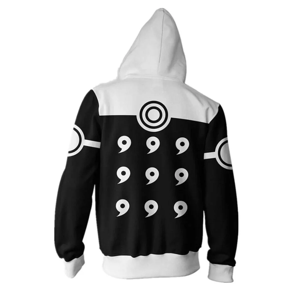 Fasion Anime Zipper Hoodies Men Women Cosplay Naruto 3D Hoody Cool Autmn Coat Hooded Sweatshirts Streetwear Casual Sweatshirts