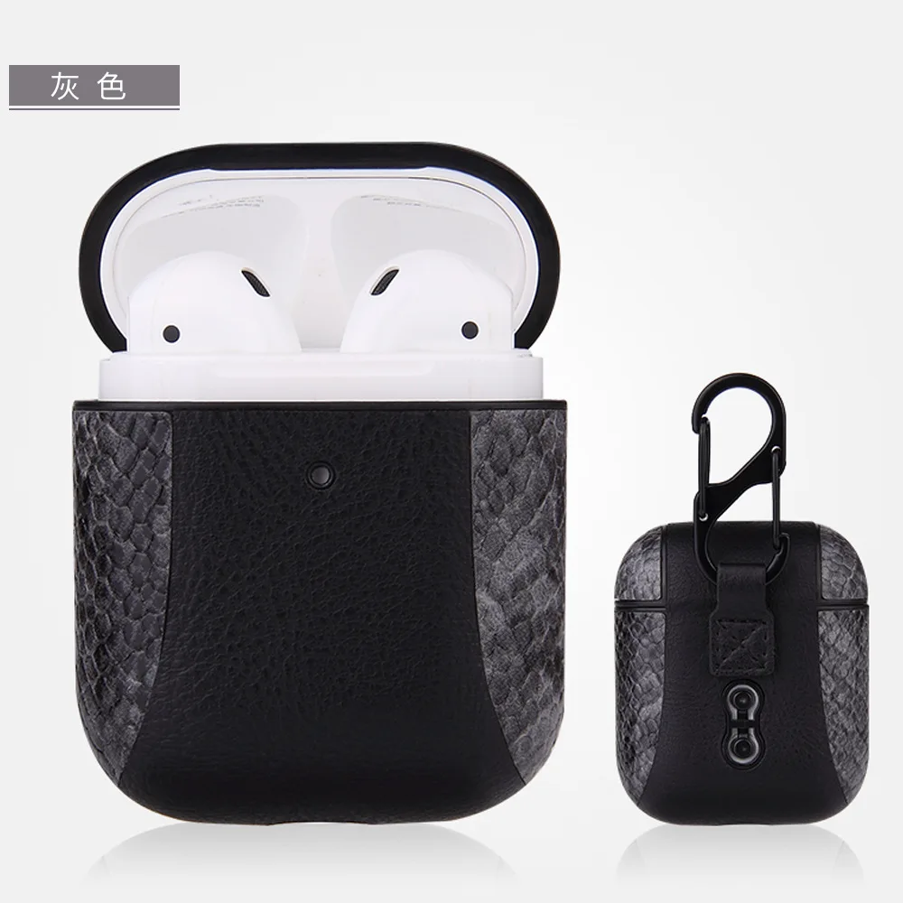 upgrade Роскошный чехол для наушников для Apple Airpods ремешок из натуральной кожи с кнопками чехол для наушников Аксессуары для наушников для Airpods чехол - Цвет: upgrade