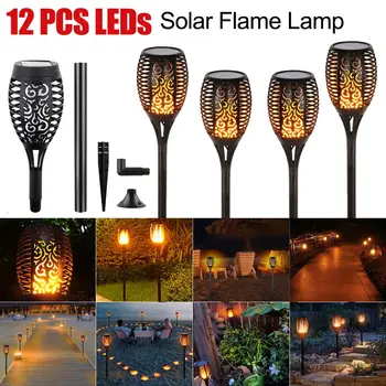 

LED Solar Flame Torch Lamp Outdoor Solar Lamps Garden Light Flickering Lamp Courtyard Balcony Lawn Path Spotlight Dropshipping
