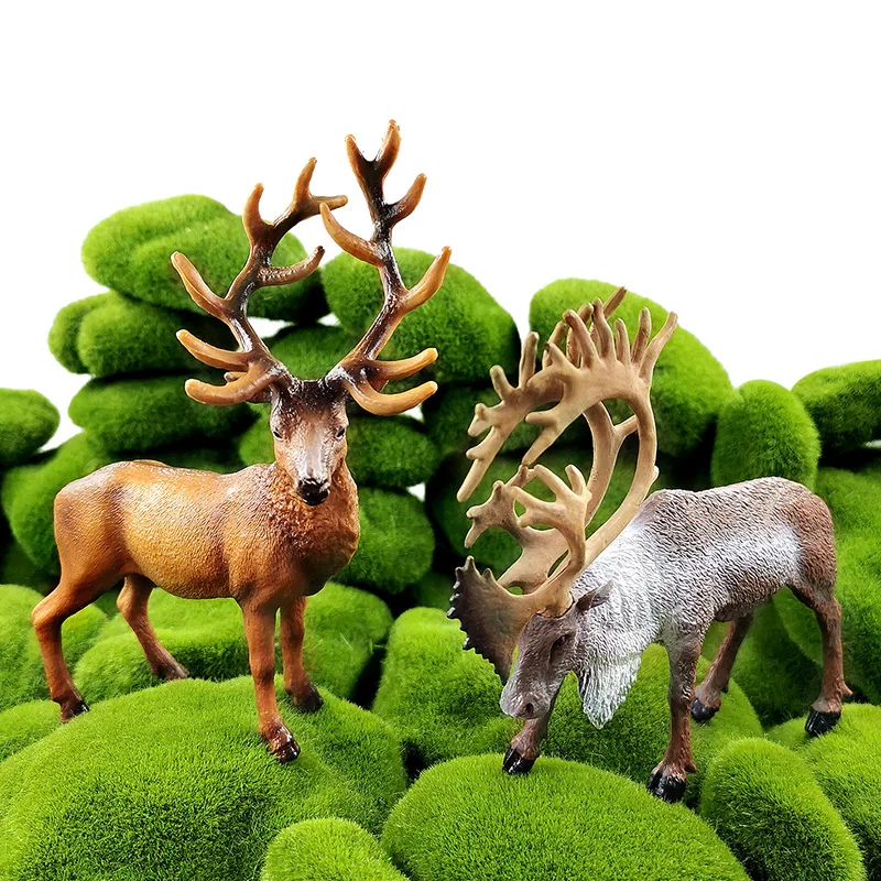 New Sika Deer Simulation Reindeer Elk animal model action figure home decor boy girl Gift For Kids Educational toys for children
