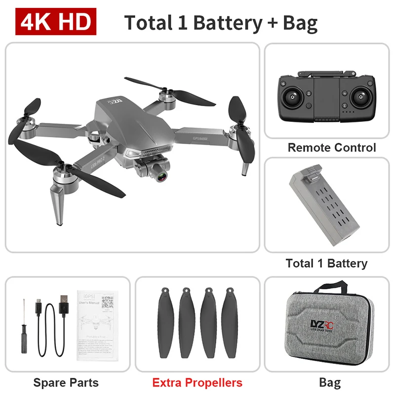 world tech toys helicopter L106 Pro 2 GPS Drone 4K Camera 2-Axis Gimbal RC Helicopter 1.2KM 25mins Remote Flight HD Camera Quadcopter RC Drone Toy VS KF102 rc apache helicopter RC Helicopters