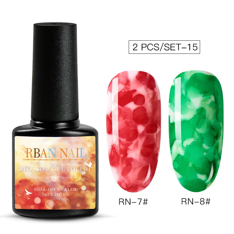 ZH04538 RBAN NAIL 8 мл Цветущий Гель-лак для ногтей акварельные чернила эффект дыма мрамор смазывание Lquid градиентный лак Гель-лак для творчества маникюр - Цвет: ZH04538