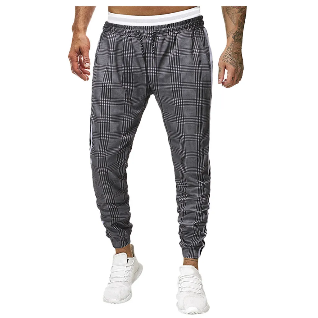 Pantalones hombre, уличная одежда, брюки-карго, мужские Длинные повседневные спортивные штаны, облегающие клетчатые брюки, штаны для бега, джоггеры, спортивные штаны