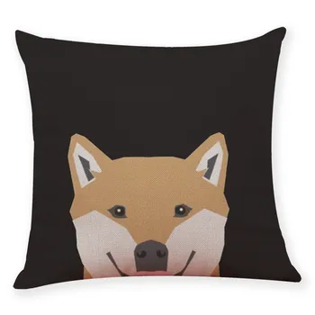 

pillow case Home Decor Cute Dog Head Throw Pillowcase Pillow Covers Linen Blend 45 * 45cm Multicolor pillow case free deliveryD5