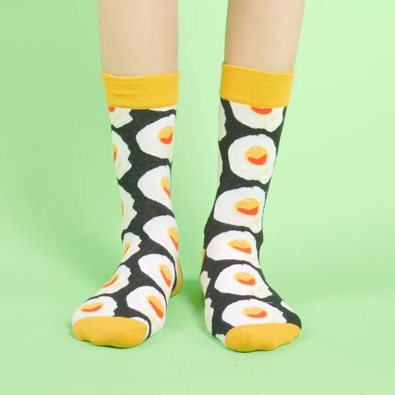Женские носки забавные милые Мультяшные хлопковые с изображением авокадо