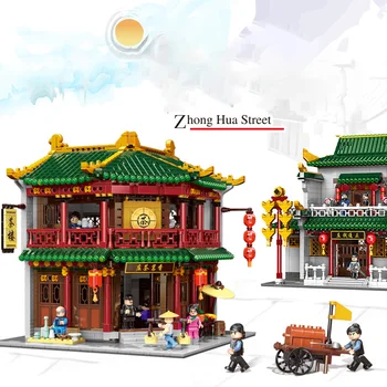 

Chinese Style Street DIY House Creative 01021 01022 01023 Traditional House lepining Model Building Block Kid Toys Gift