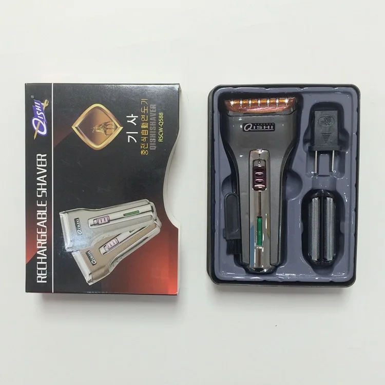 Knight Q588 Reciprocating Electric Shaver with Temple Knife Double Headed Rechargeable Shaver Wandering Peddler Hot Selling
