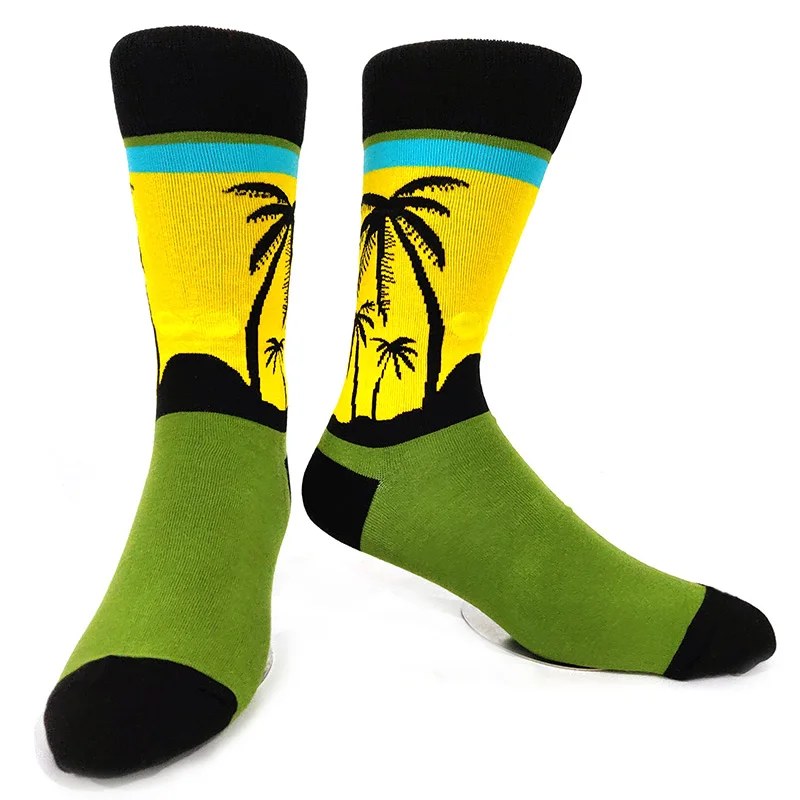 Men's Novelty Fun Graphic Cotton Socks - Unique Designs: Poker, Corgi, Frog, Burger, Piranha, Wolf, Avocado, Eagle