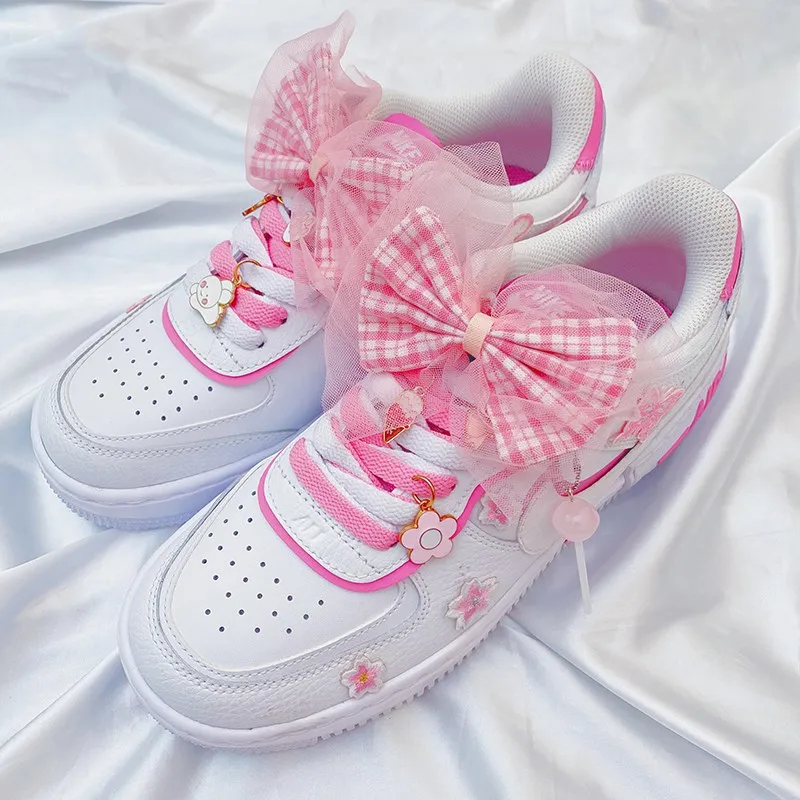 

1PCS Shoes Decoration Plaid Bow Shoelace Buckle DIY Sneakers Canvas Shoes Decoration Women And Children's Shoes Accessories